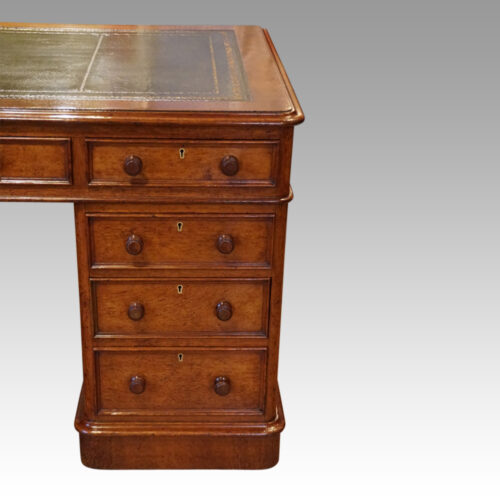 Victorian oak pedestal desk drawers