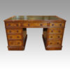Victorian oak pedestal desk front