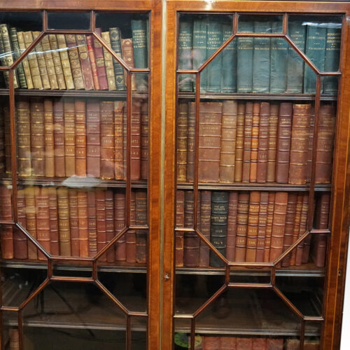 Edwardian mahogany breakfront bookcase middle section