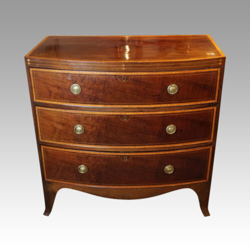George III inlaid bow front chest