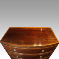 George III inlaid bow front chest top