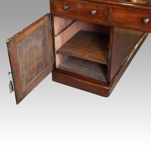 Large Victorian mahogany partners desk interior