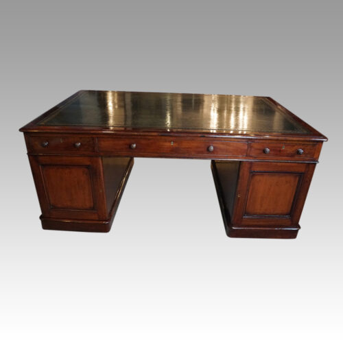 Large Victorian mahogany partners desk rear