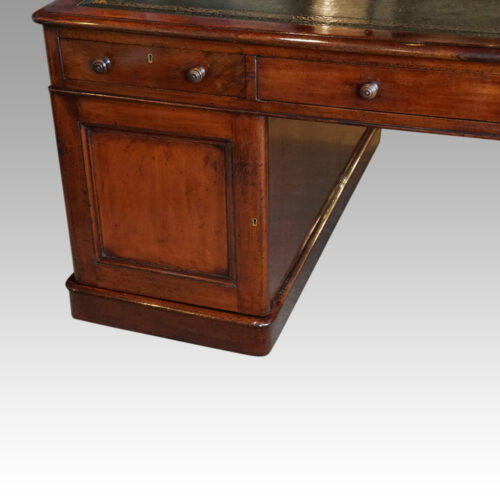 Large Victorian mahogany partners desk rear door