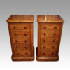Pair of Victorian walnut bedside chests
