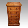Pair of Victorian walnut bedside chests front pedestal