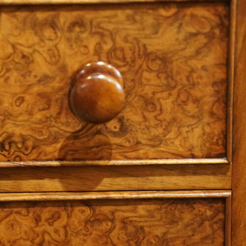 Pair of Victorian walnut bedside chests knob