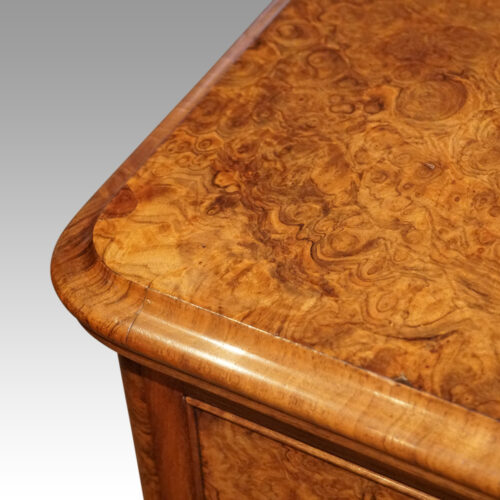 Pair of Victorian walnut bedside chests moulding