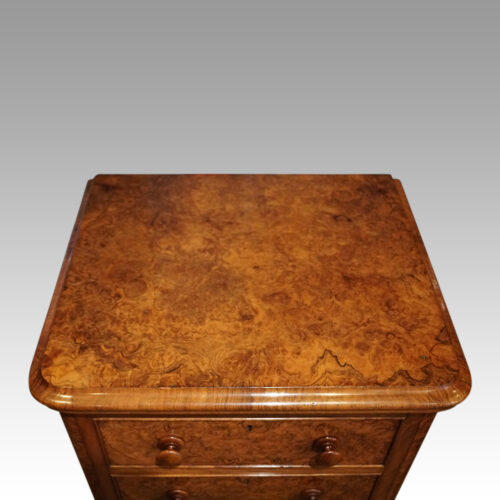 Pair of Victorian walnut bedside chests top
