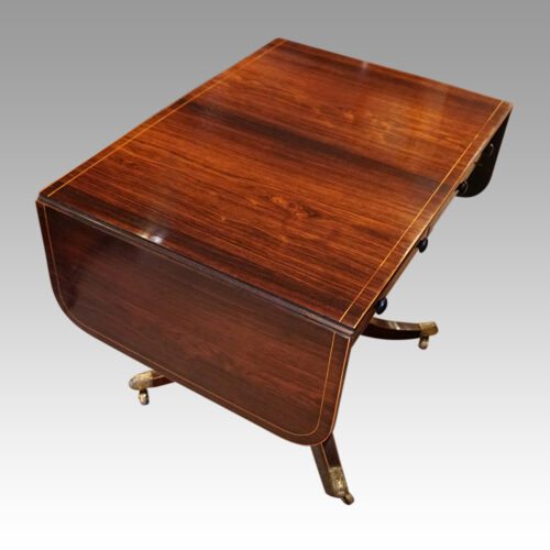 Regency rosewood sofa table angle flap down
