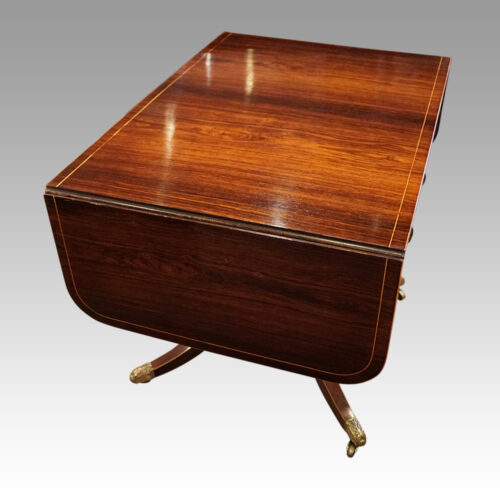 Regency rosewood sofa table angle view