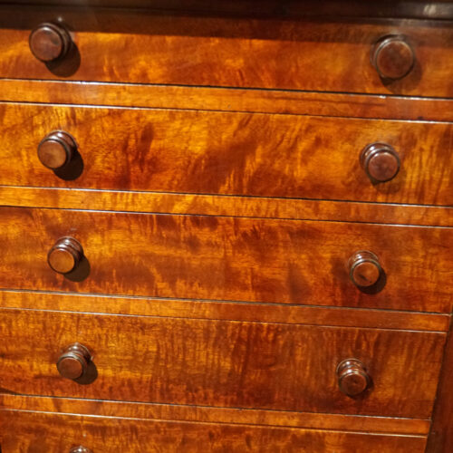 Victorian mahogany Wellington chest drawer fronts