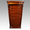 Victorian mahogany Wellington chest front detail