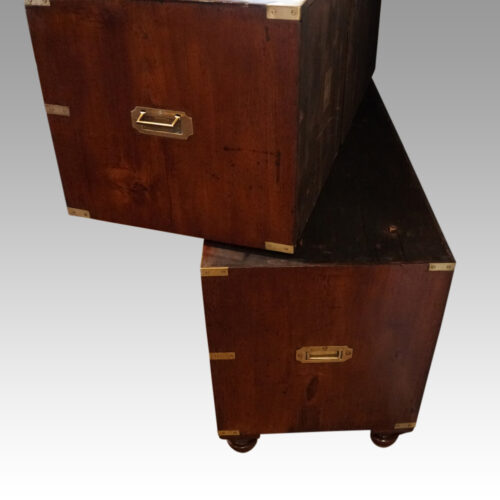 Victorian mahogany campaign chest 2 part