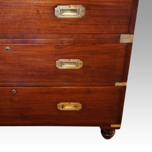 Victorian mahogany campaign chest drawers