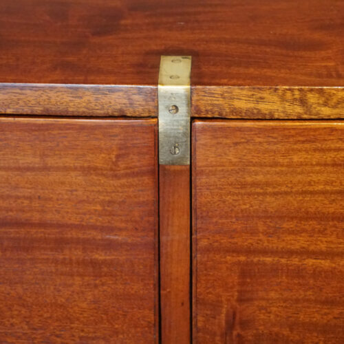Victorian mahogany campaign chest edge brass