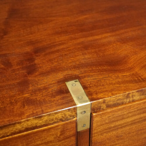 Victorian mahogany campaign chest edge strap