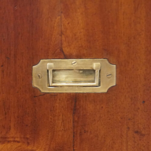 Victorian mahogany campaign chest flush carrying handle