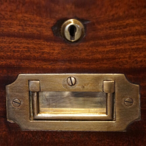 Victorian mahogany campaign chest handle front