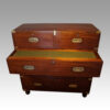 Victorian mahogany campaign chest writing surface