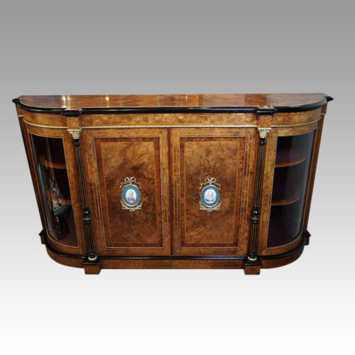Victorian inlaid walnut credenza