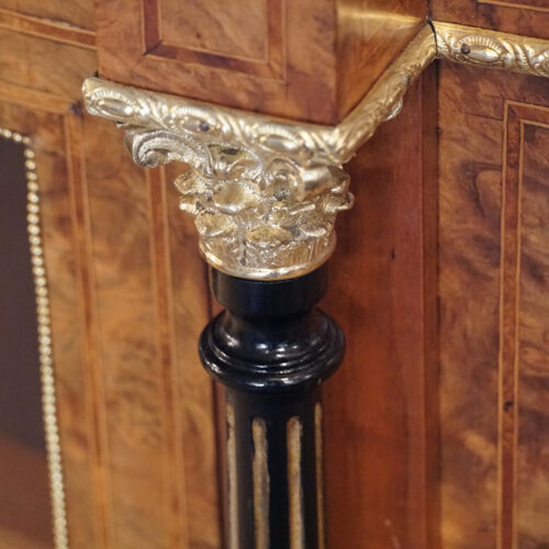 Victorian walnut credenza porcelain plaques capital