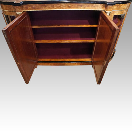 Victorian walnut credenza porcelain plaques centre doors