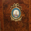 Victorian walnut credenza porcelain plaques detail