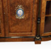 Victorian walnut credenza porcelain plaques door detail