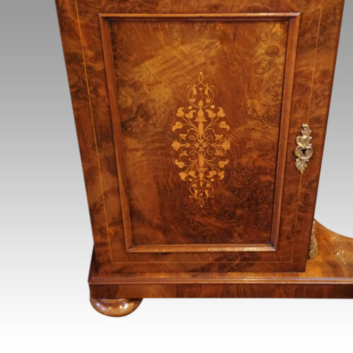 Victorian walnut inlaid Davenport door