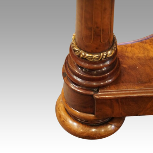 Victorian walnut inlaid Davenport foot