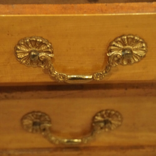 Victorian walnut inlaid Davenport handles