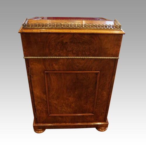 Victorian walnut inlaid Davenport rear