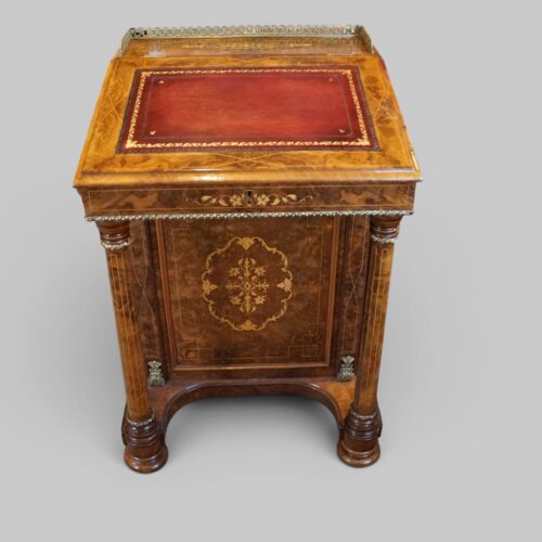 Victorian walnut inlaid Davenport desk