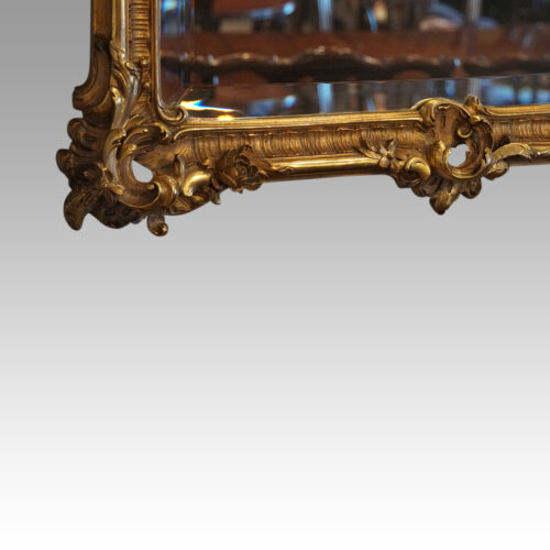 19thc gilt rectangular mirror deep bevel glass