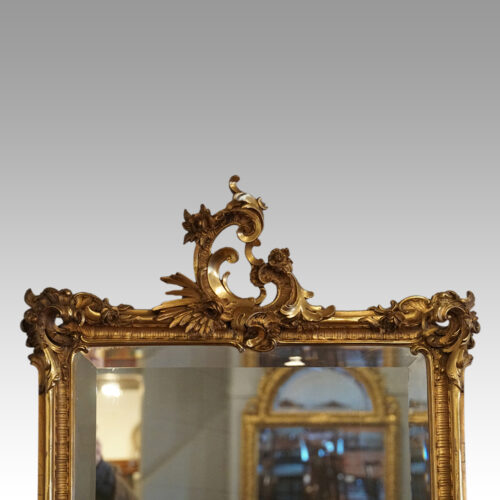 19thc gilt rectangular mirror top detail