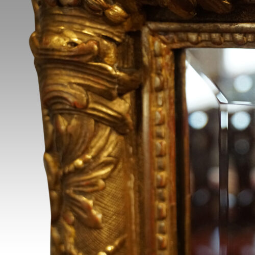 19thc. gilt arch top mirror bevel