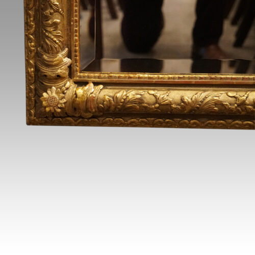 19thc. gilt arch top mirror corner frame
