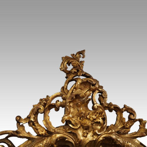 19thc. gilt arch top mirror crest