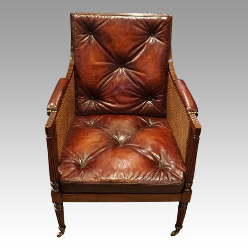 19thc. mahogany library chair