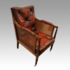 19thc. mahogany library chair at angle