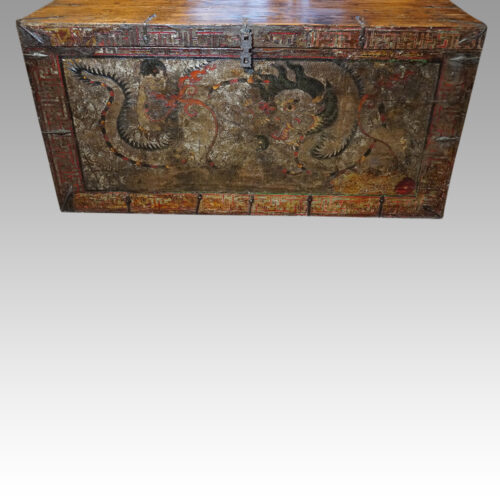 Antique Tibetan chest front