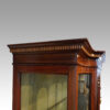 Edwardian inlaid mahogany display cabinet cornice detail