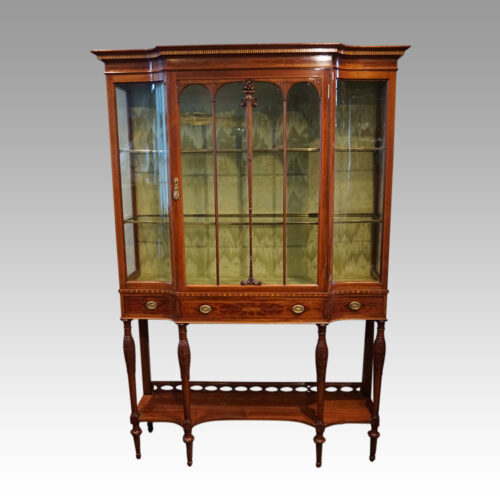 Edwardian inlaid mahogany display cabinet distant