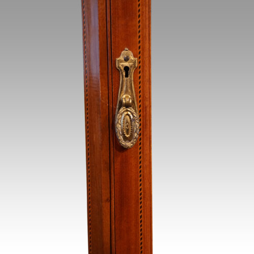 Edwardian inlaid mahogany display cabinet door handle