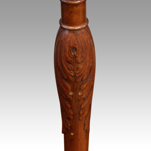 Edwardian inlaid mahogany display cabinet front leg