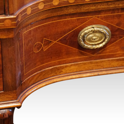 Edwardian inlaid mahogany display cabinet handle