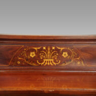 Edwardian inlaid open bookcase back rail