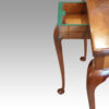 George V walnut demi lune cardtable drawer