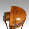 George V walnut demi lune cardtable drawer open